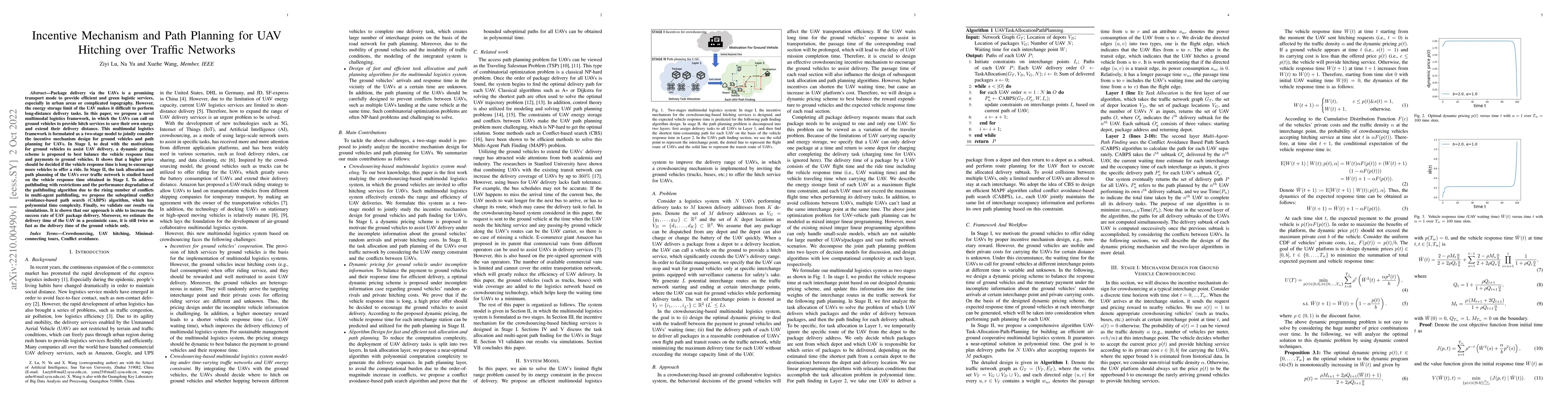 Thumbnail for Incentive Mechanism and Path Planning for UAV Hitching over Traffic
  Networks