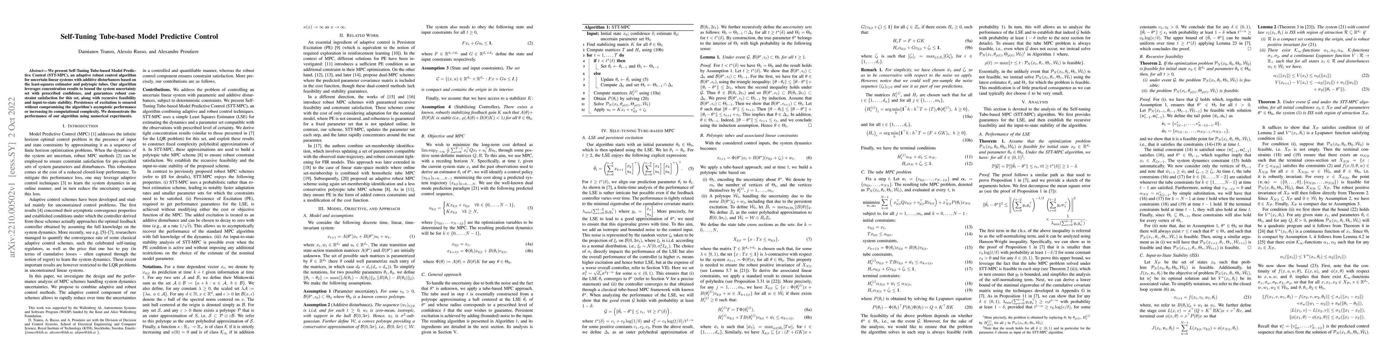 Thumbnail for Self-Tuning Tube-based Model Predictive Control