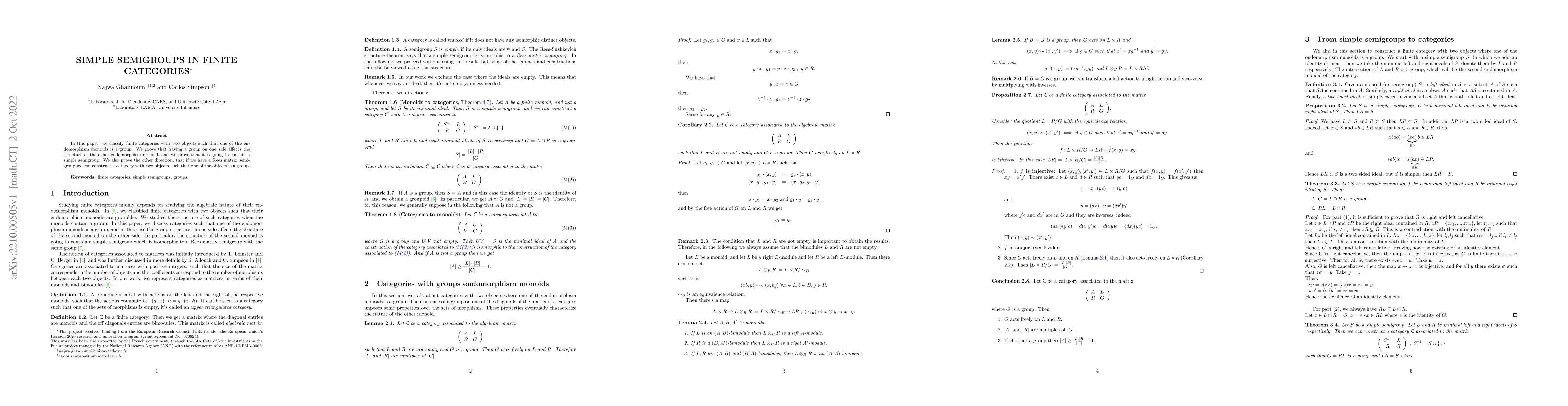 Thumbnail for Simple semigroups in finite categories