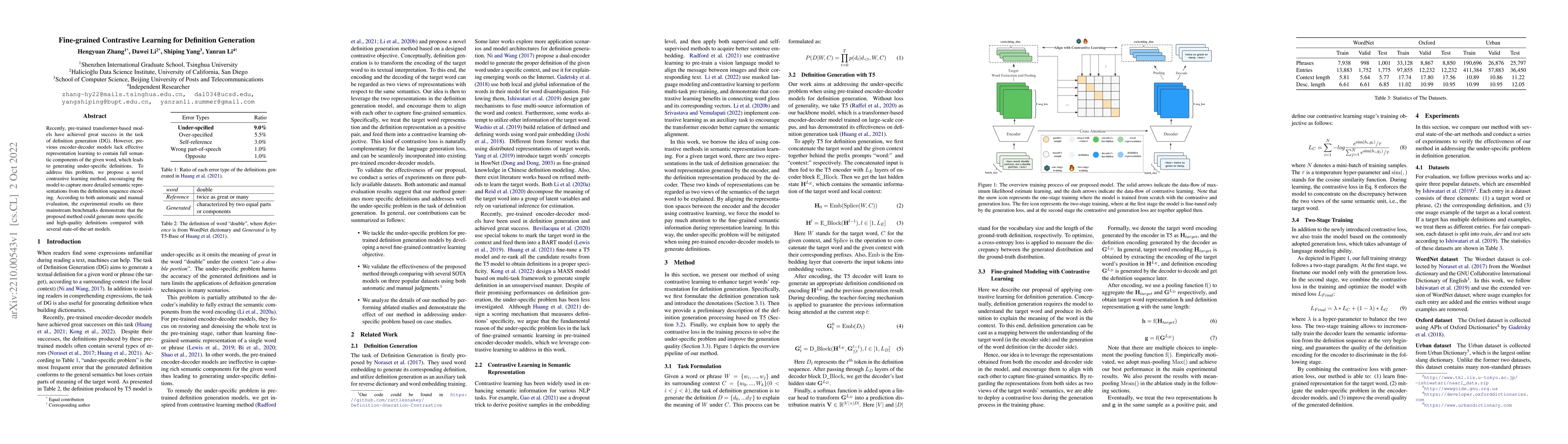 Thumbnail for Fine-grained Contrastive Learning for Definition Generation