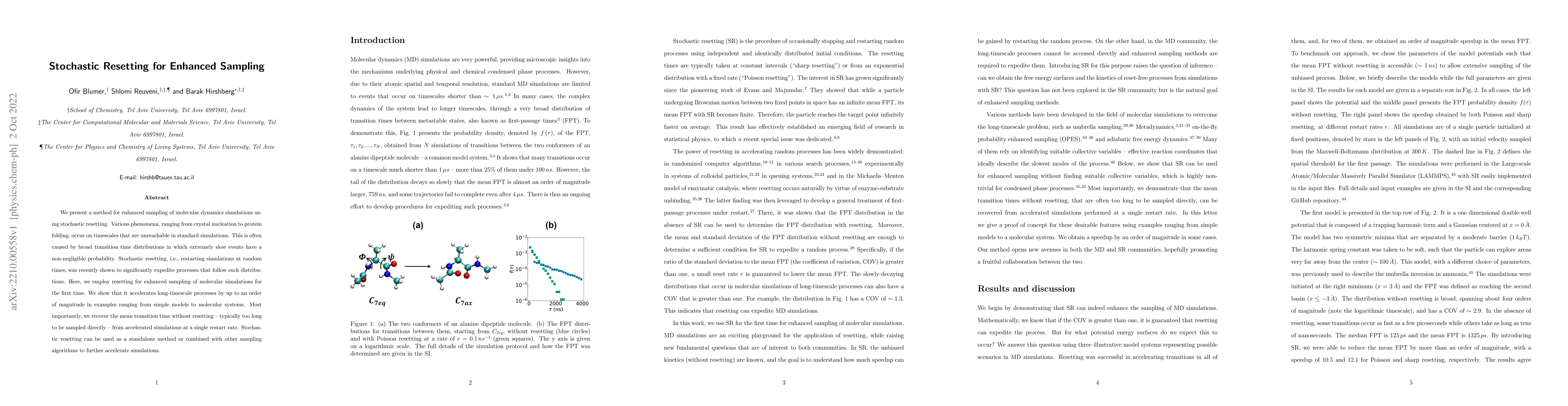 Thumbnail for Stochastic Resetting for Enhanced Sampling
