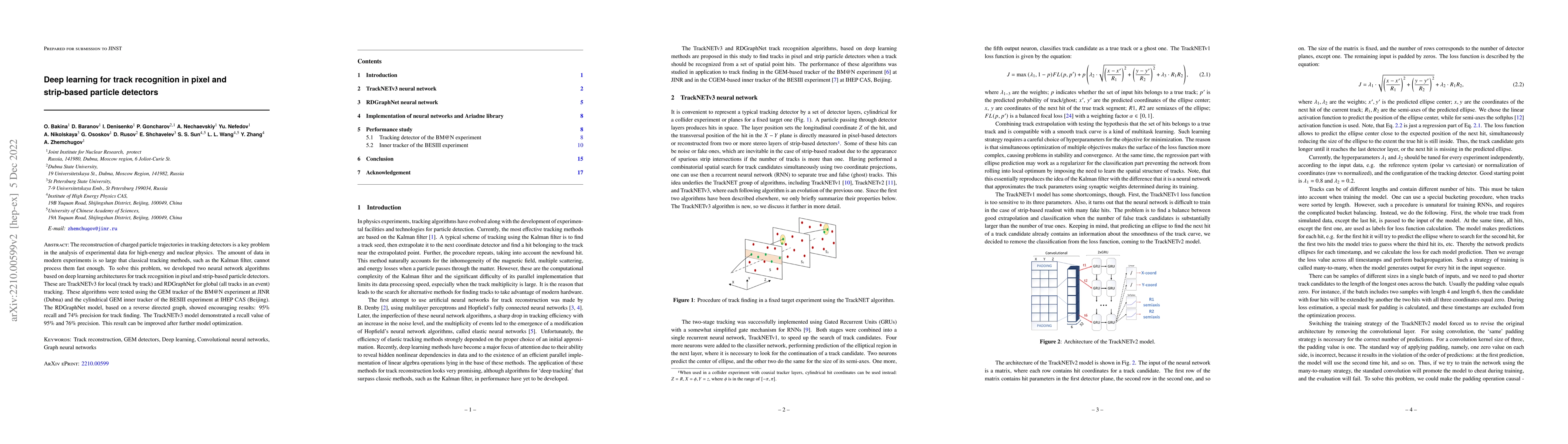 Thumbnail for Deep learning for track recognition in pixel and strip-based particle
  detectors