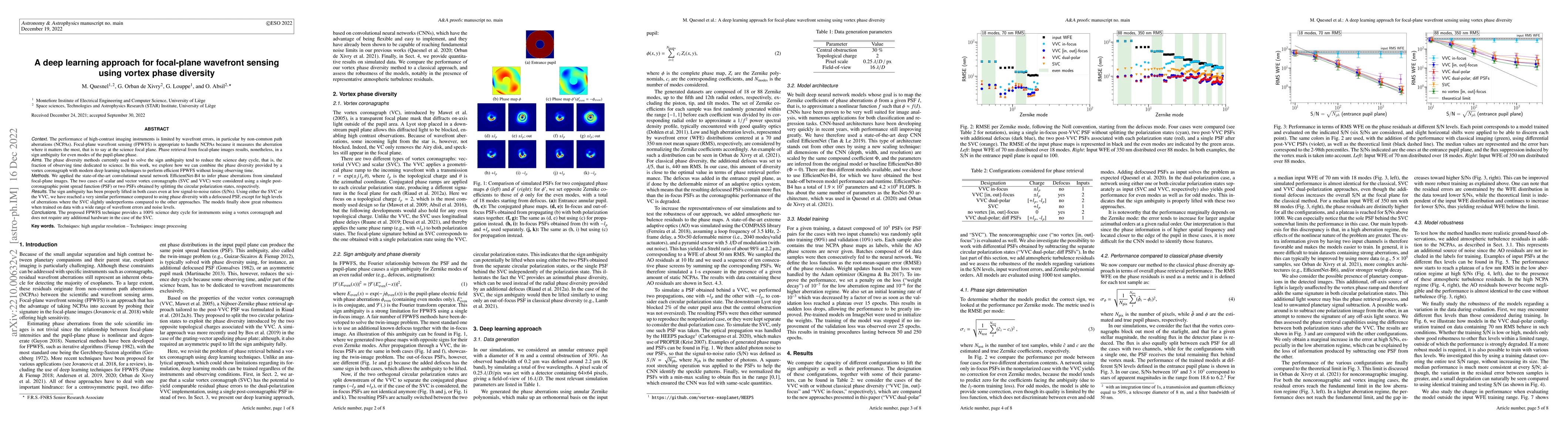 Thumbnail for A deep learning approach for focal-plane wavefront sensing using vortex
  phase diversity
