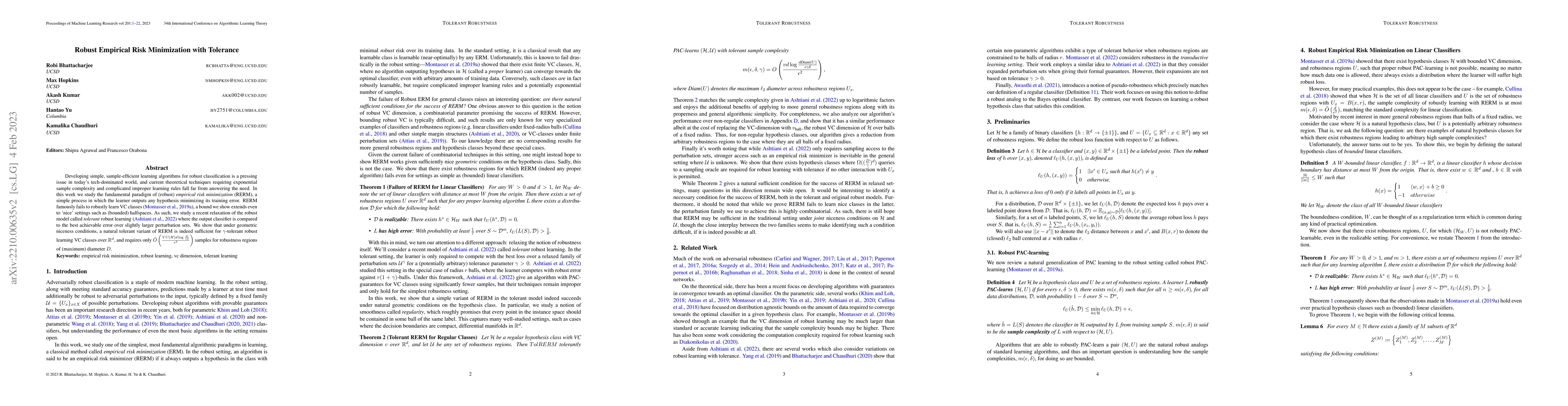 Thumbnail for Robust Empirical Risk Minimization with Tolerance