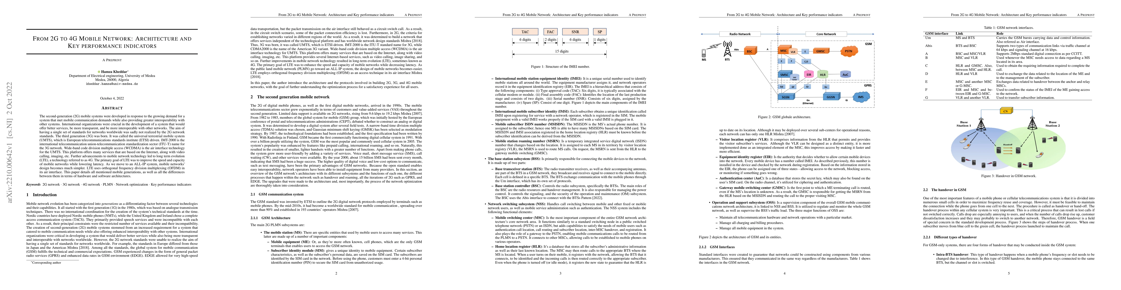Thumbnail for From 2G to 4G Mobile Network: Architecture and Key Performance
  Indicators