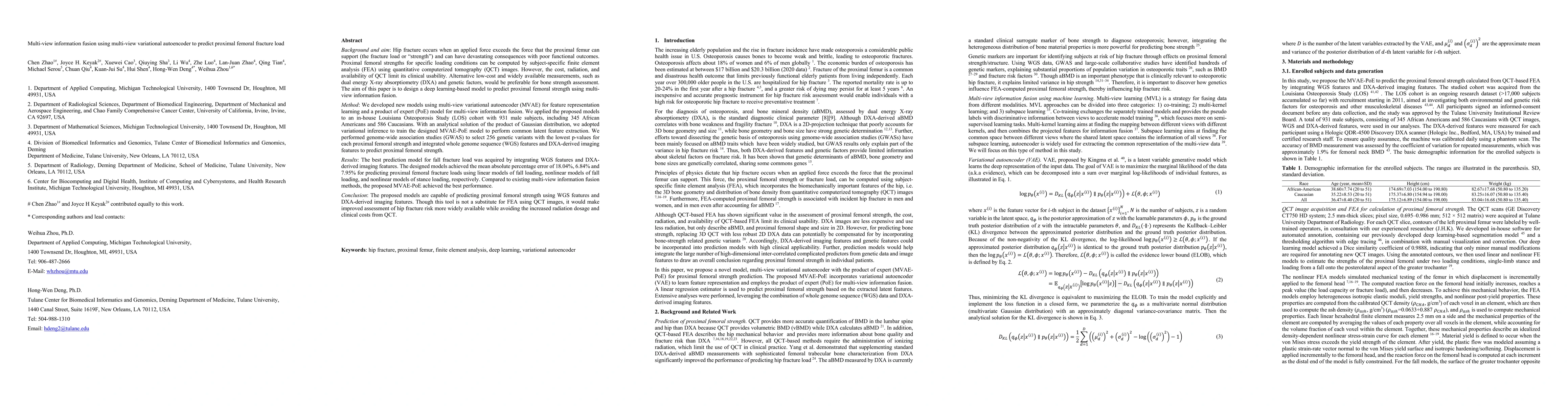 Thumbnail for Multi-view information fusion using multi-view variational autoencoders
  to predict proximal femoral strength