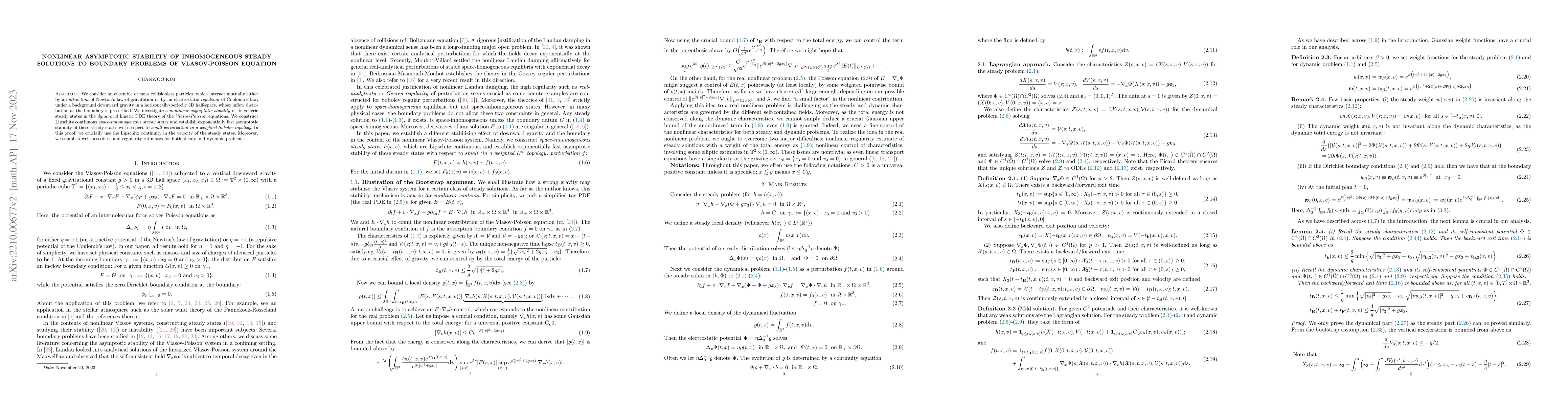 Thumbnail for Nonlinear asymptotic stability of inhomogeneous steady solutions to
  boundary problems of Vlasov-Poisson equation