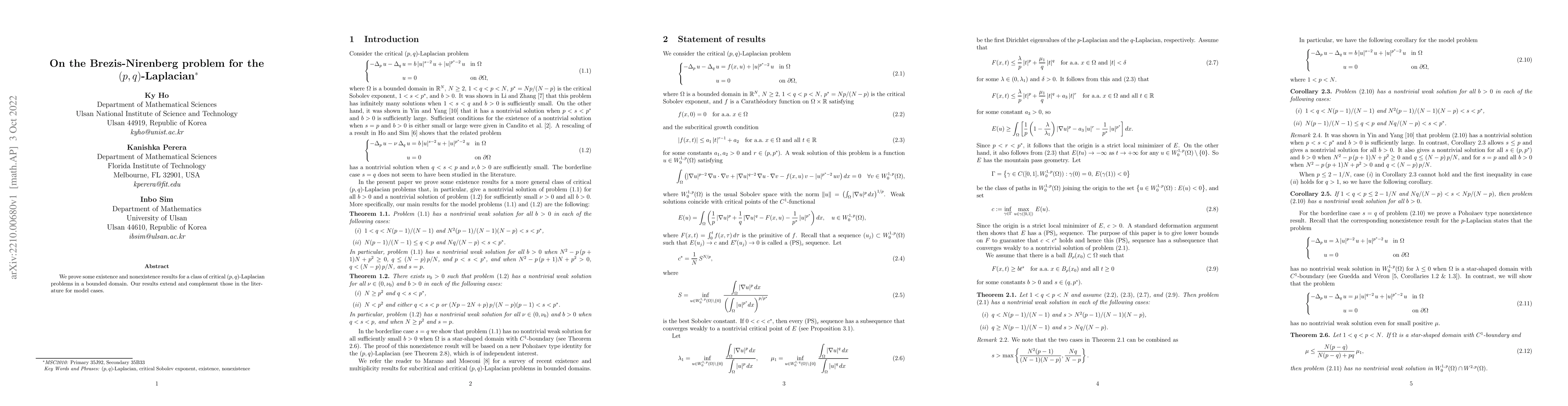 Thumbnail for On the Brezis-Nirenberg problem for the $(p,q)$-Laplacian