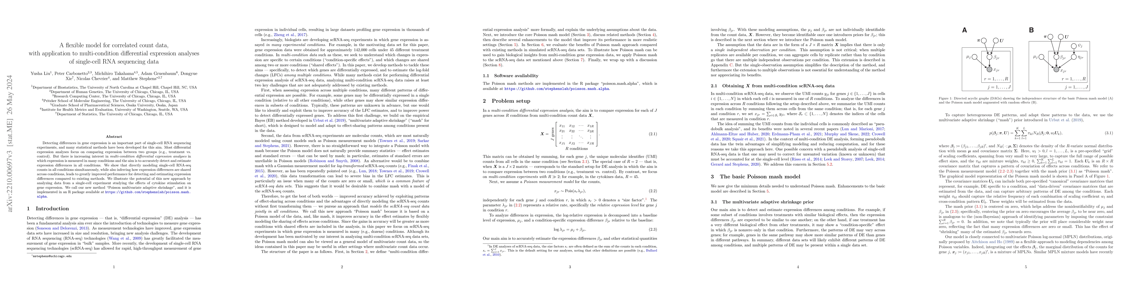 Thumbnail for A flexible model for correlated count data, with application to
  multi-condition differential expression analyses of single-cell RNA
  sequencing data