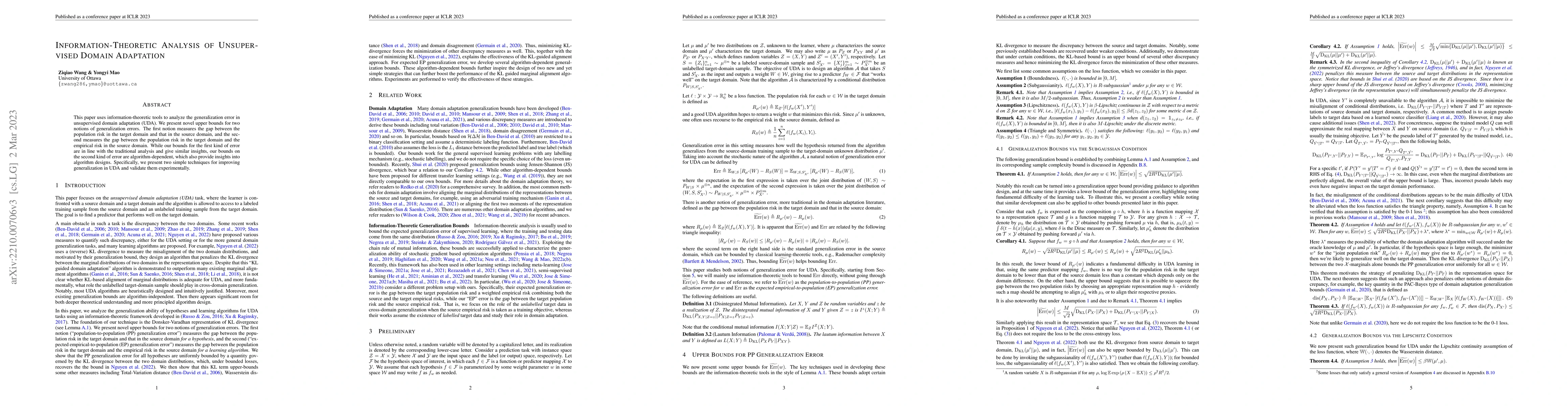 Thumbnail for Information-Theoretic Analysis of Unsupervised Domain Adaptation