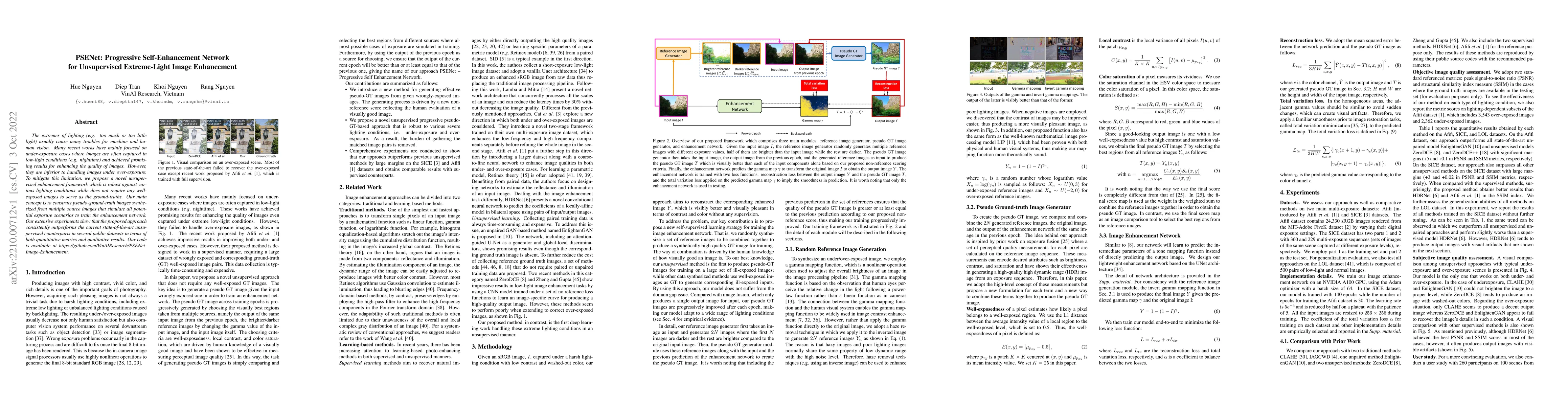 Thumbnail for PSENet: Progressive Self-Enhancement Network for Unsupervised
  Extreme-Light Image Enhancement