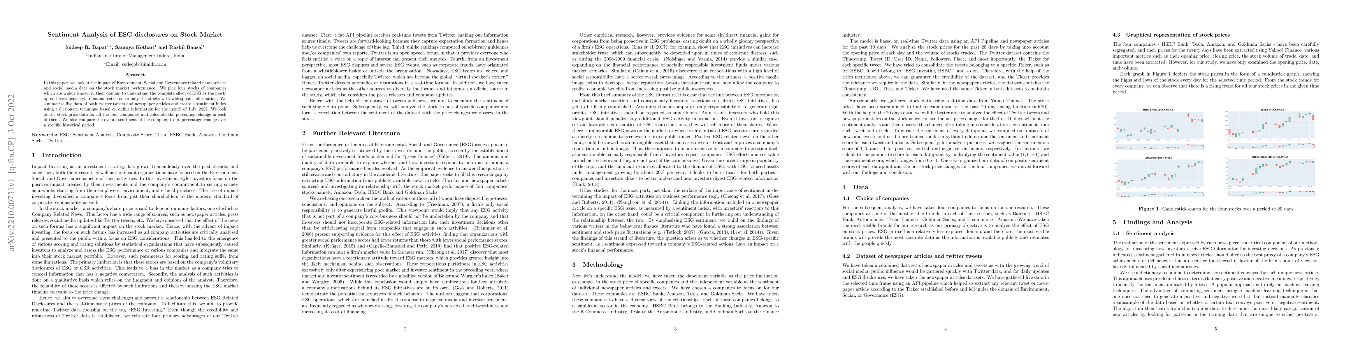 Thumbnail for Sentiment Analysis of ESG disclosures on Stock Market