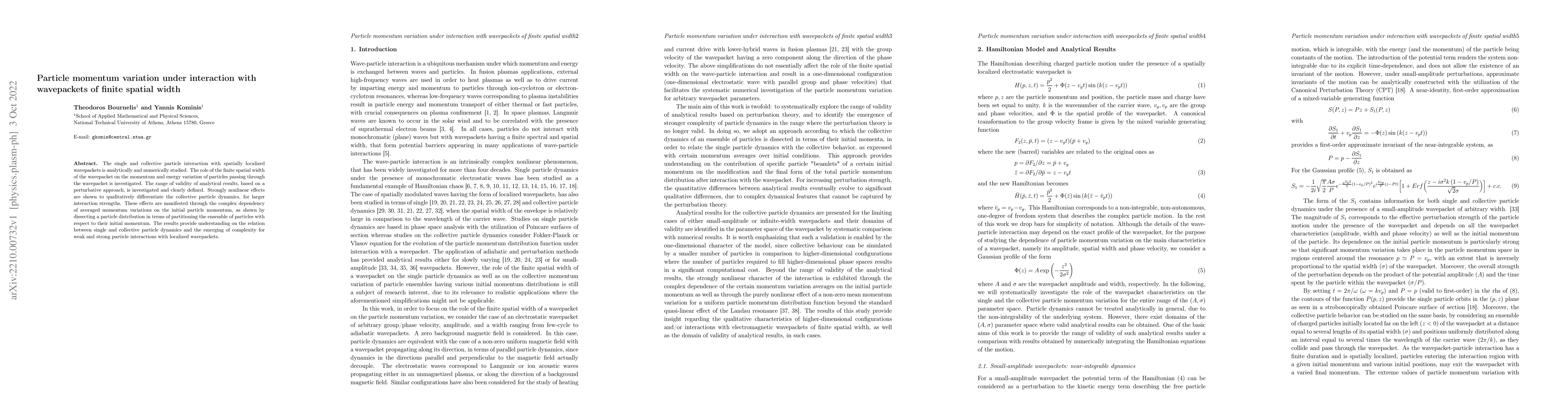 Thumbnail for Particle momentum variation under interaction with wavepackets of finite
  spatial width