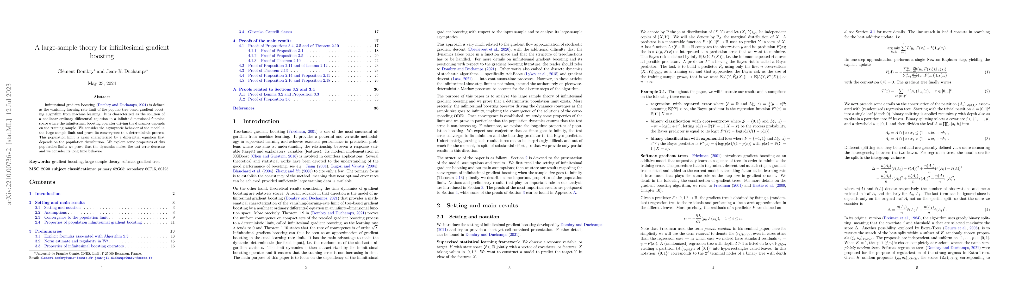 Thumbnail for A large sample theory for infinitesimal gradient boosting