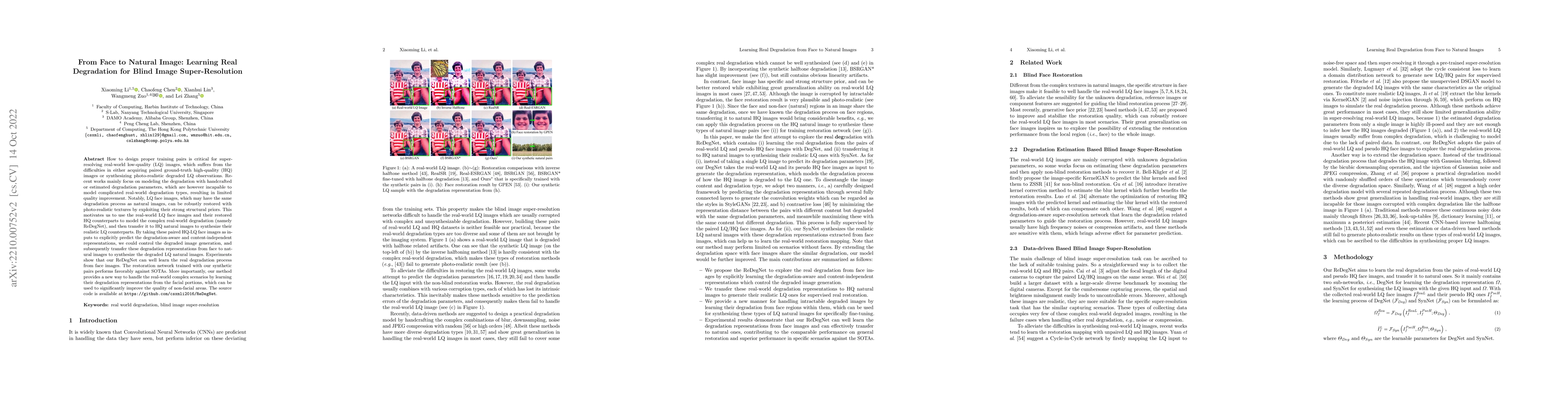 Thumbnail for From Face to Natural Image: Learning Real Degradation for Blind Image
  Super-Resolution