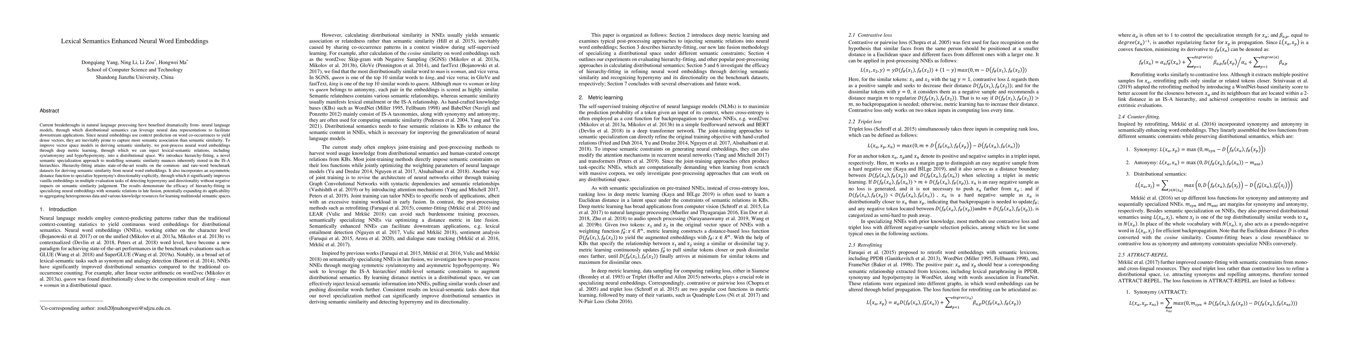 Thumbnail for Lexical semantics enhanced neural word embeddings