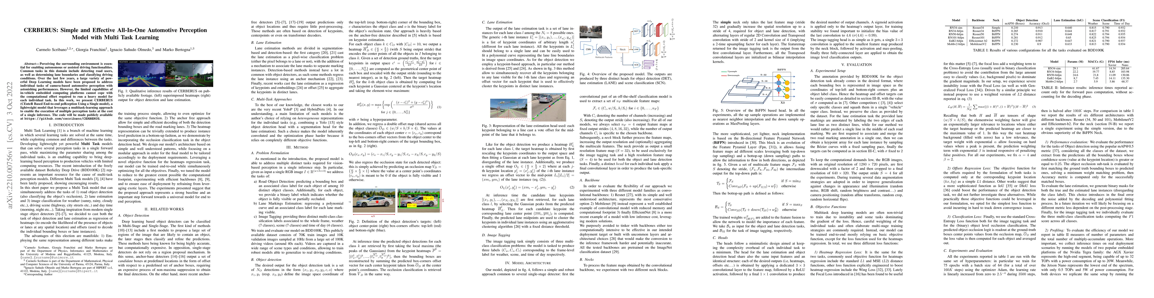 Thumbnail for CERBERUS: Simple and Effective All-In-One Automotive Perception Model
  with Multi Task Learning
