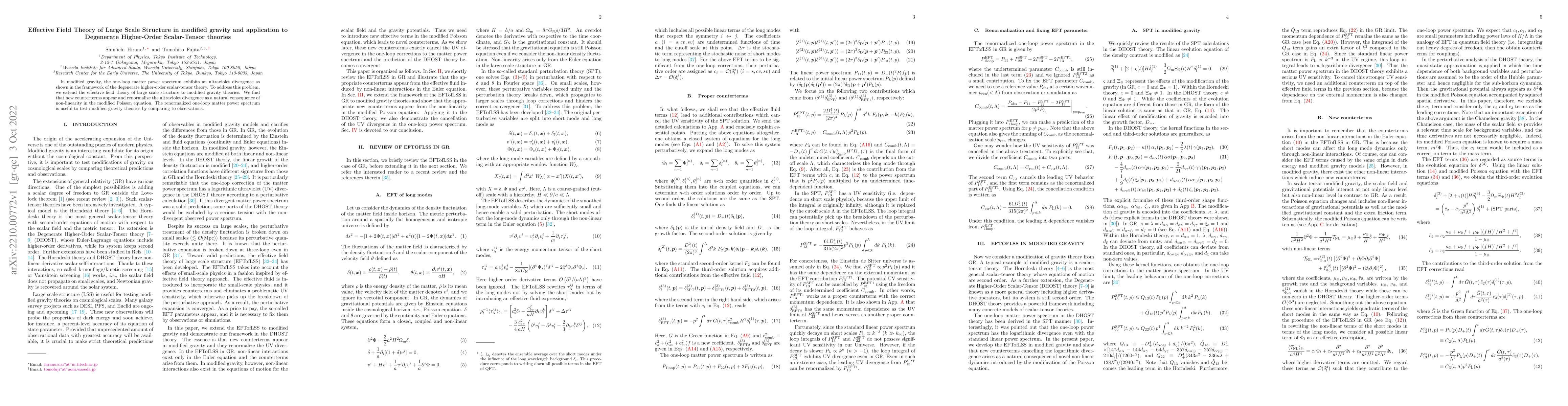 Thumbnail for Effective Field Theory of Large Scale Structure in modified gravity and
  application to Degenerate Higher-Order Scalar-Tensor theories