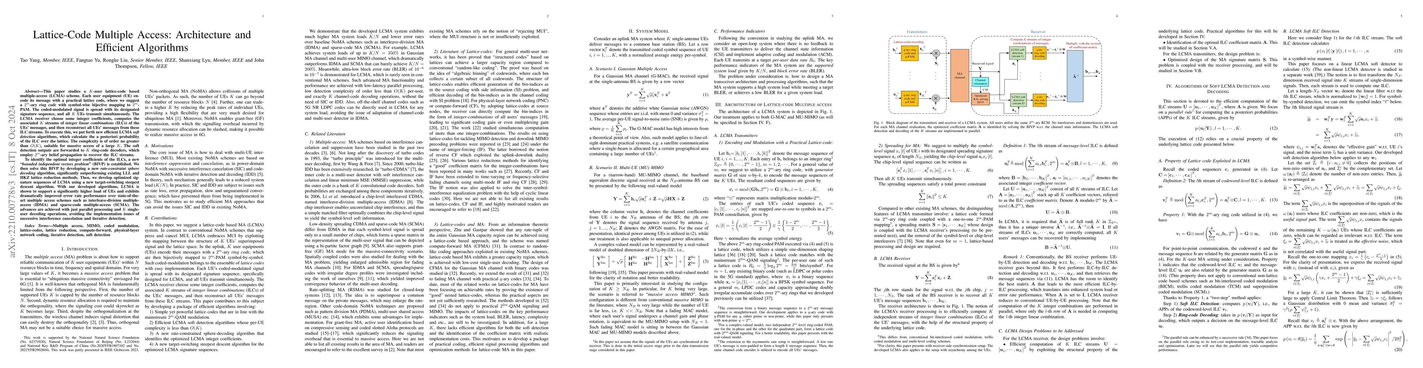 Thumbnail for On Lattice-Code based Multiple Access: Uplink Architecture and
  Algorithms