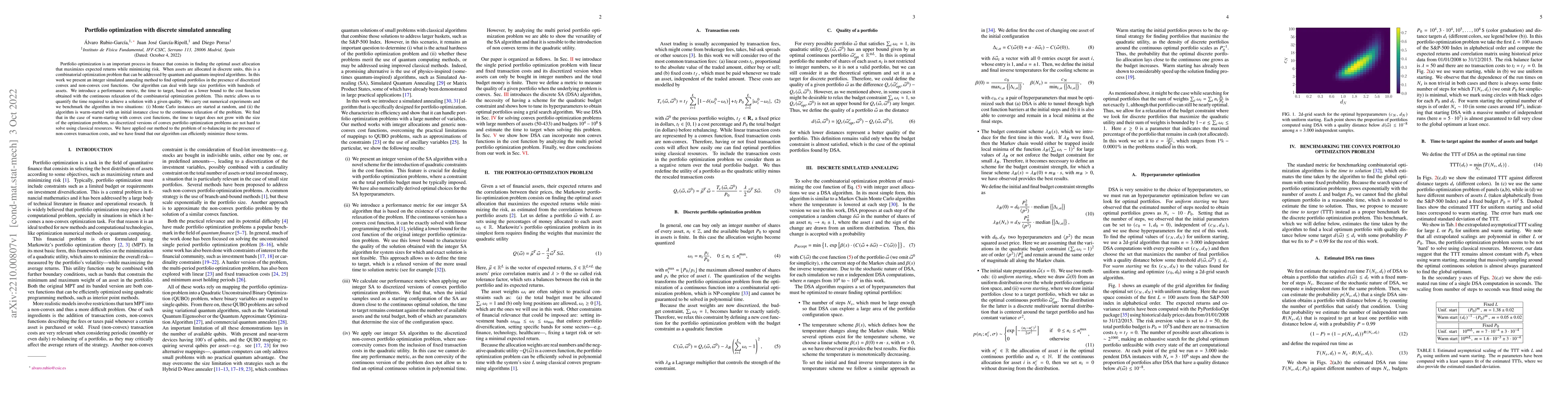 Thumbnail for Portfolio optimization with discrete simulated annealing