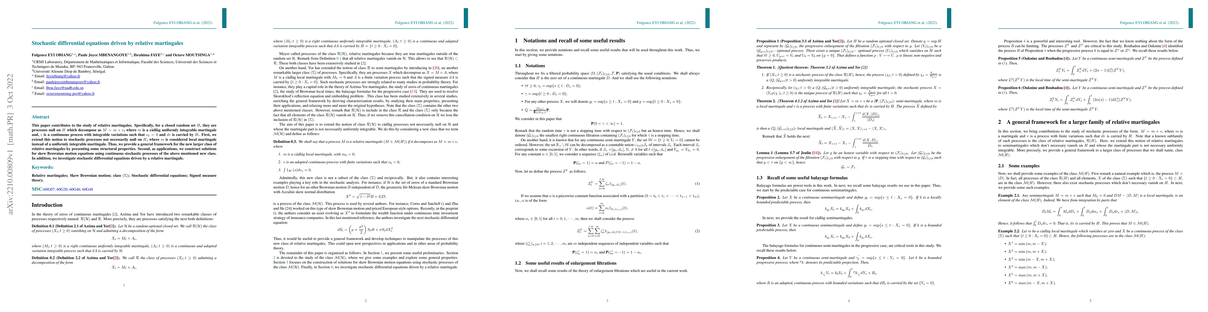 Thumbnail for Stochastic differential equations driven by relative martingales