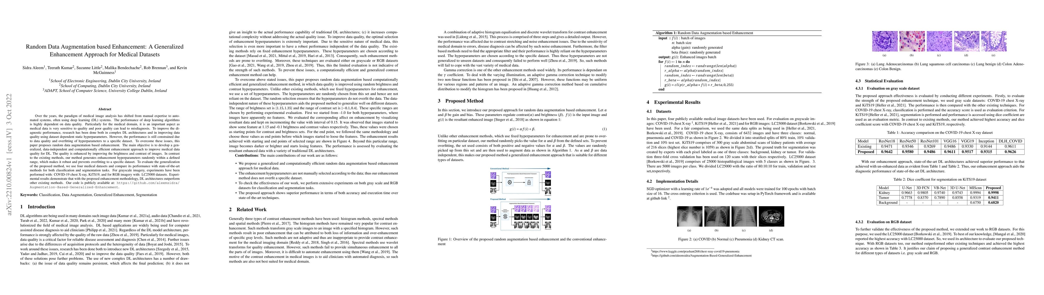 Thumbnail for Random Data Augmentation based Enhancement: A Generalized Enhancement
  Approach for Medical Datasets