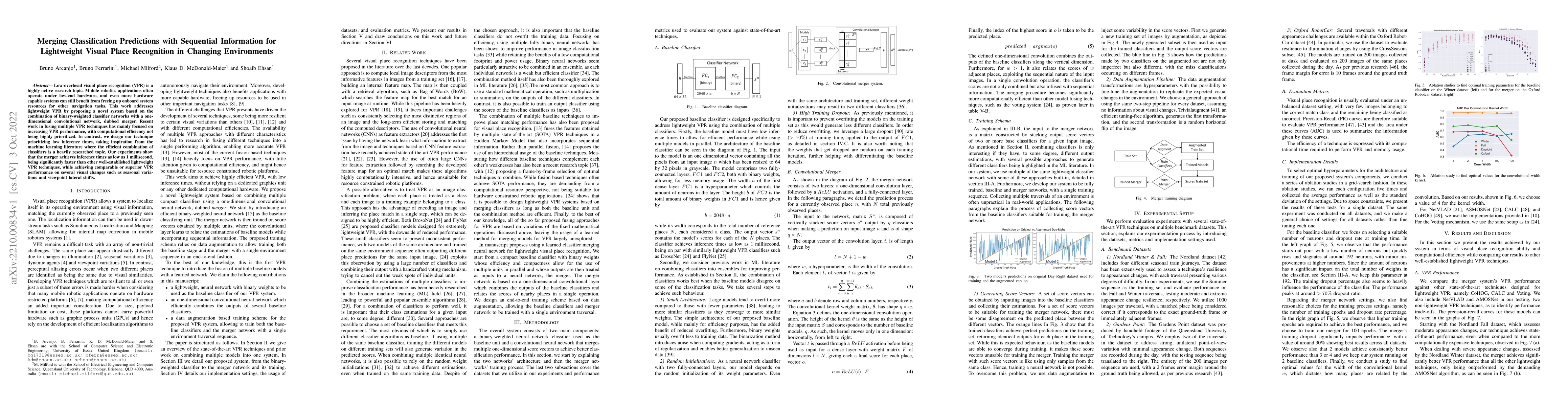 Thumbnail for Merging Classification Predictions with Sequential Information for
  Lightweight Visual Place Recognition in Changing Environments