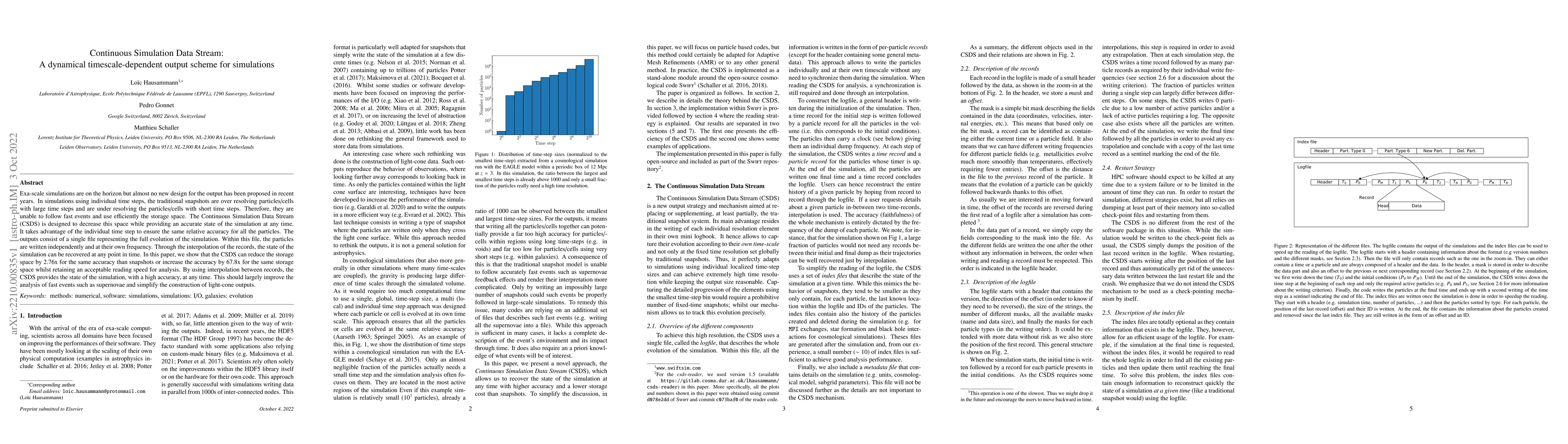 Thumbnail for Continuous Simulation Data Stream: A dynamical timescale-dependent
  output scheme for simulations