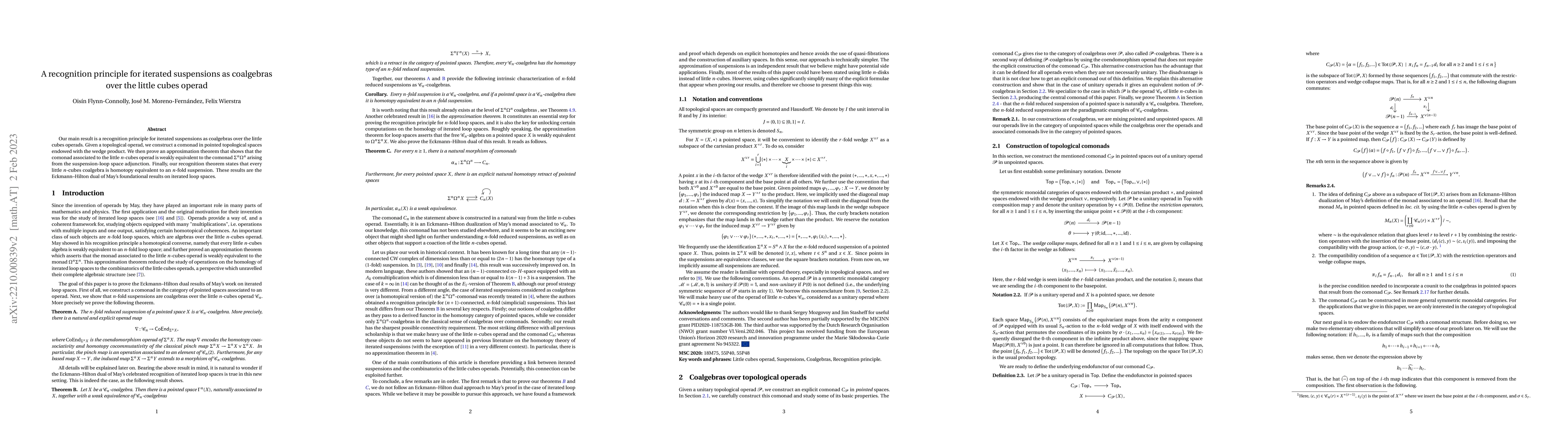 Thumbnail for A recognition principle for iterated suspensions as coalgebras over the
  little cubes operad