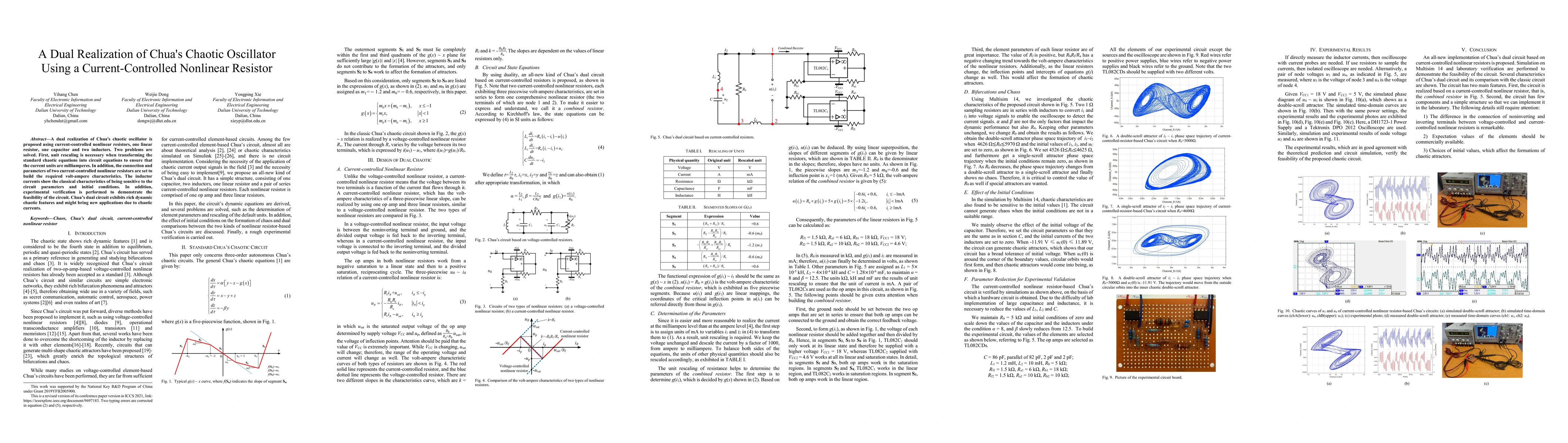 Thumbnail for A Dual Realization of Chua's Chaotic Oscillator Using a
  Current-Controlled Nonlinear Resistor