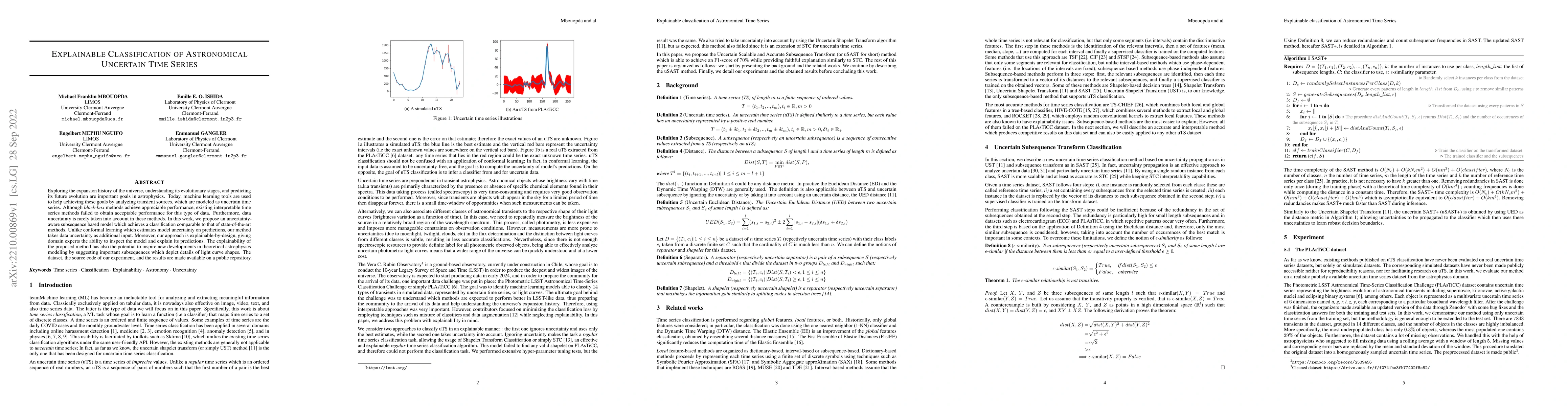 Thumbnail for Explainable classification of astronomical uncertain time series