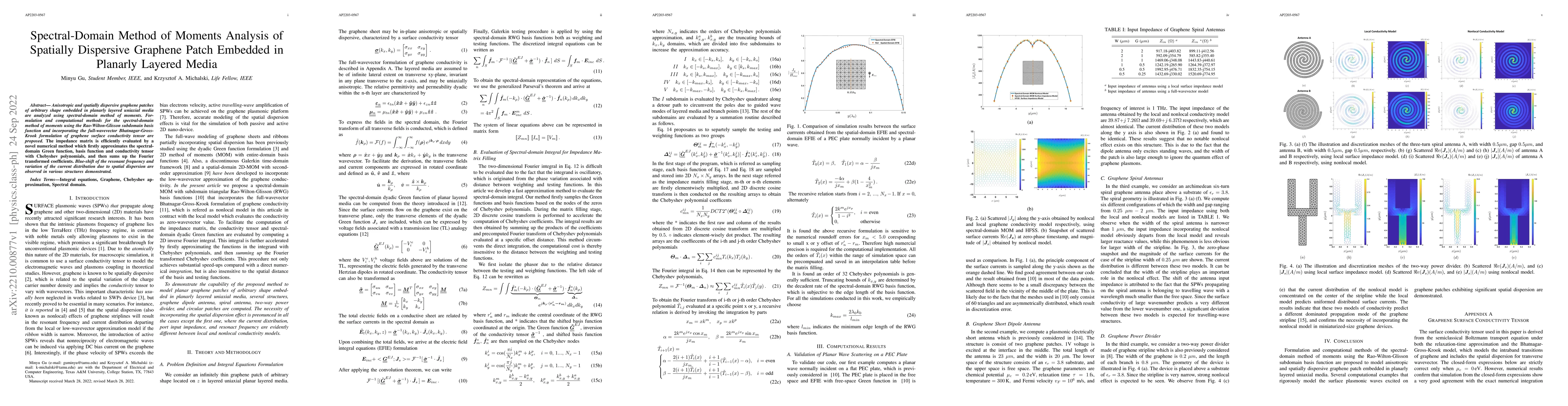 Thumbnail for Spectral-Domain Method of Moments Analysis of Spatially Dispersive
  Graphene Patch Embedded in Planarly Layered Media