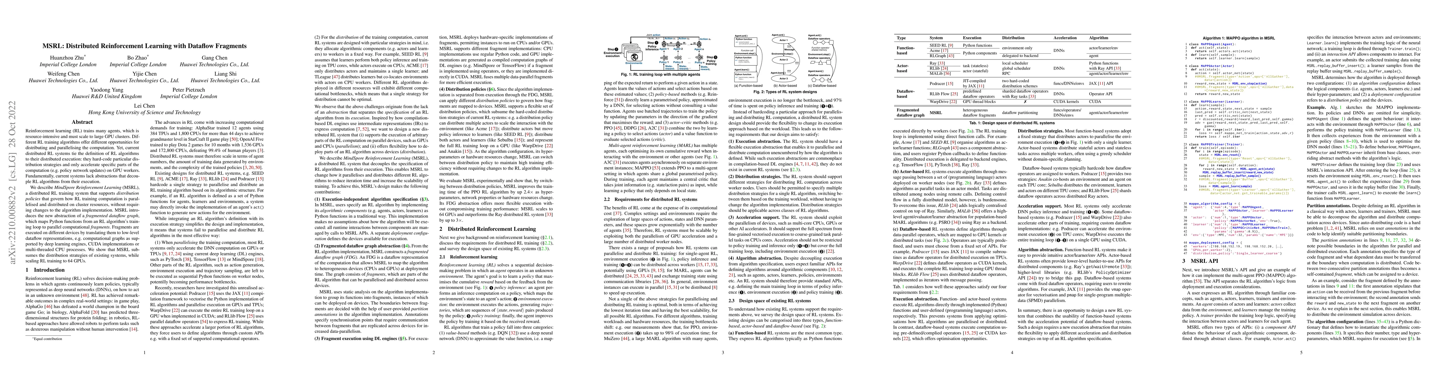 Thumbnail for MSRL: Distributed Reinforcement Learning with Dataflow Fragments