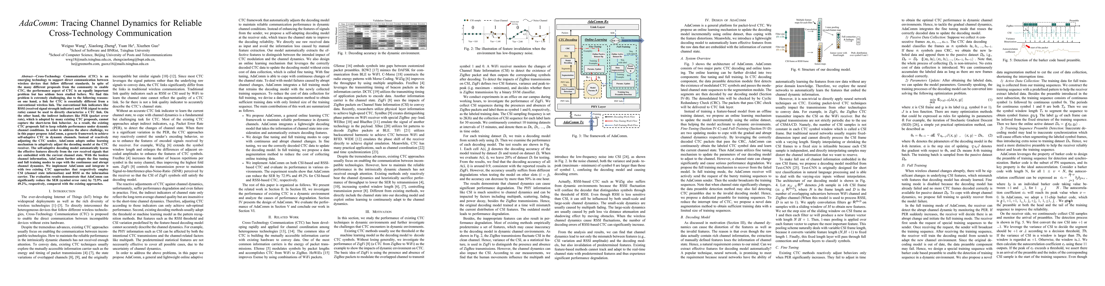 Thumbnail for AdaComm: Tracing Channel Dynamics for Reliable Cross-Technology
  Communication