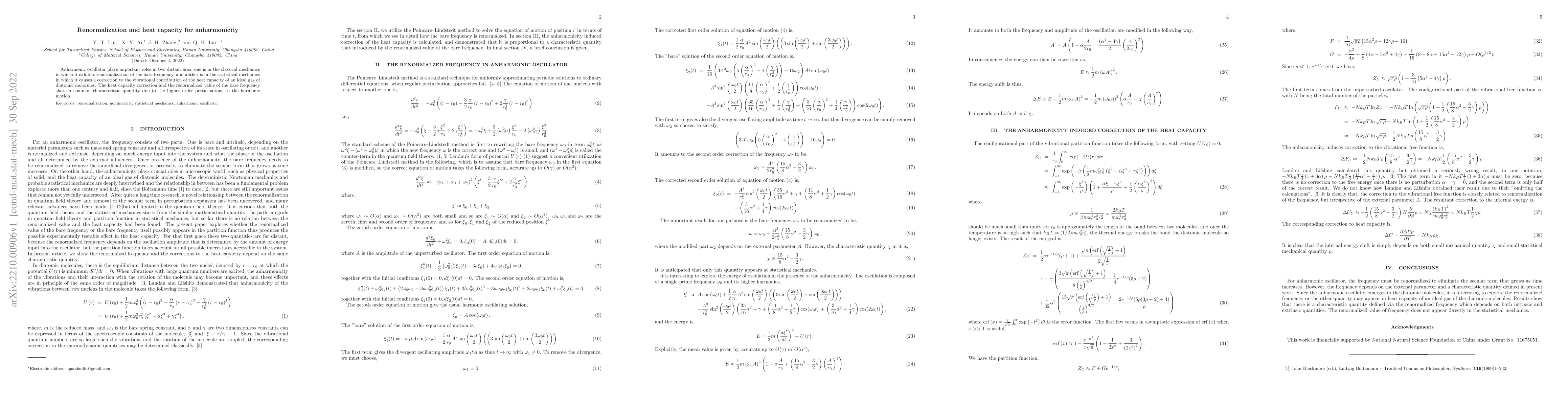 Thumbnail for A correspondence from renormalized frequency to heat capacity for
  particles in an anharmonic potential