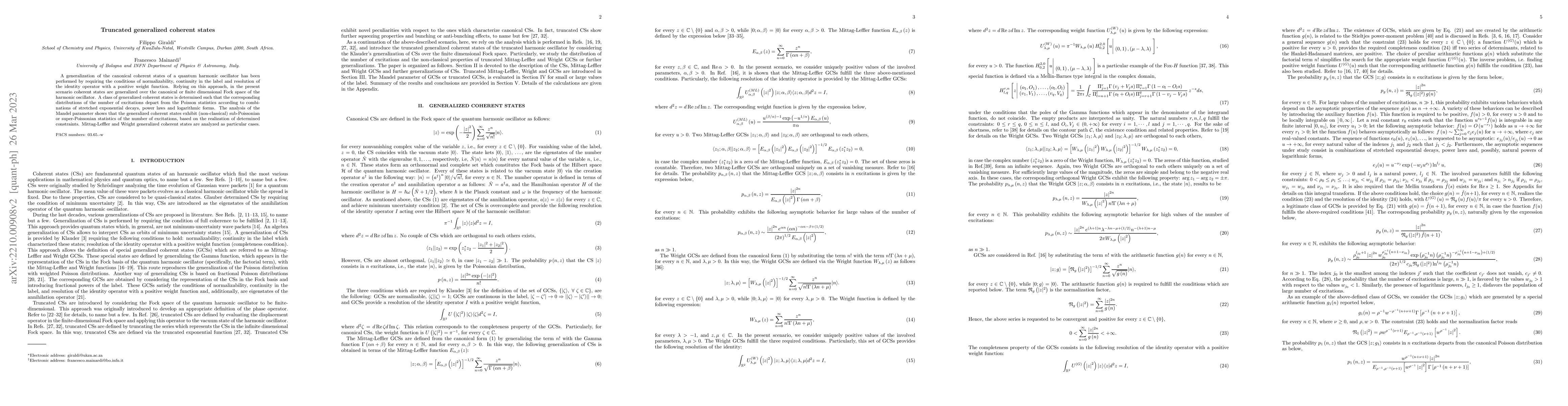 Thumbnail for Truncated generalized coherent states