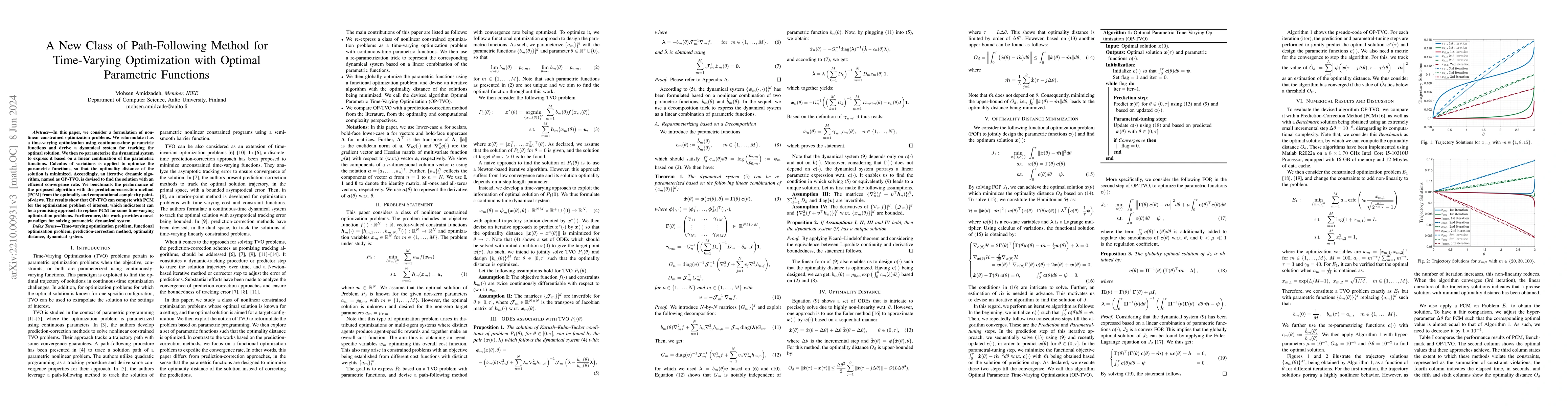 Thumbnail for A New Class of Path-Following Method for Time-Varying Optimization with
  Optimal Parametric Function