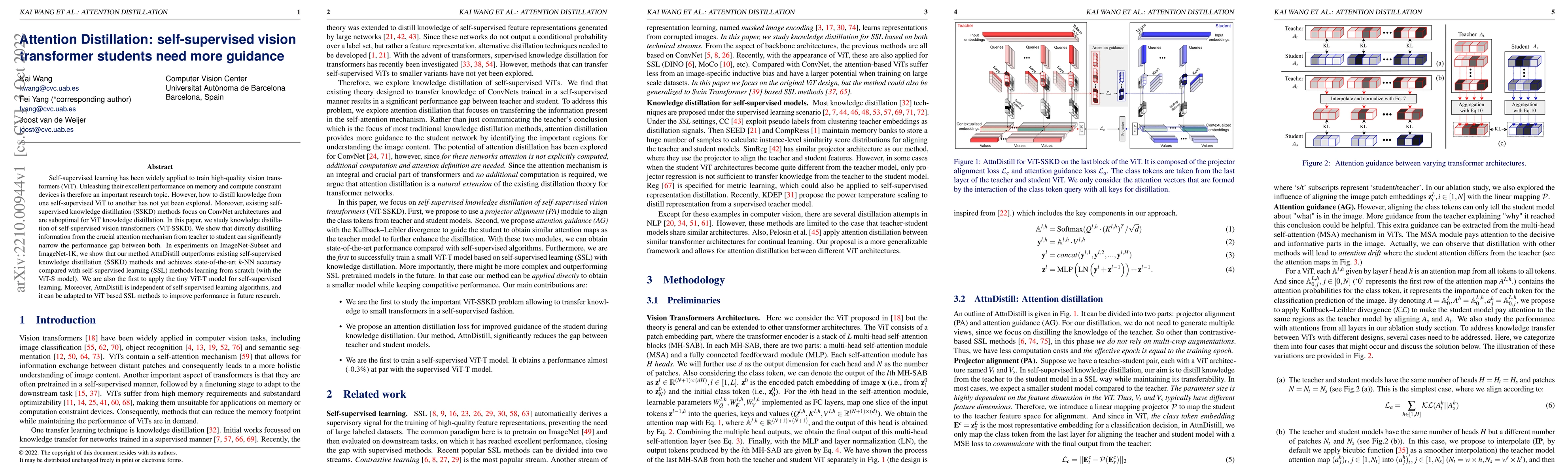 Thumbnail for Attention Distillation: self-supervised vision transformer students need
  more guidance