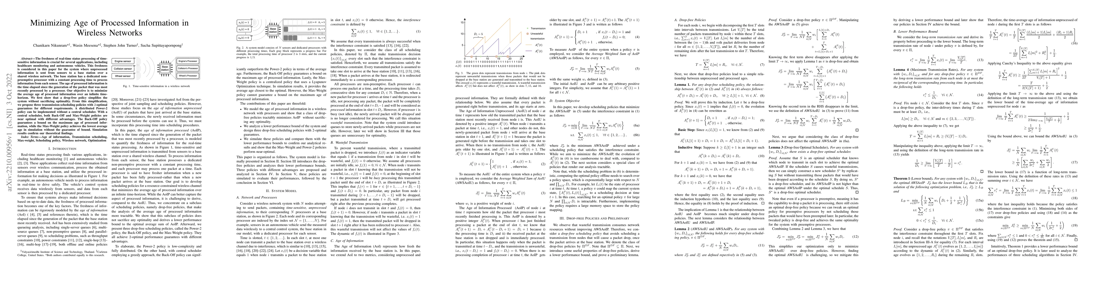 Thumbnail for Minimizing Age of Processed Information in Wireless Networks