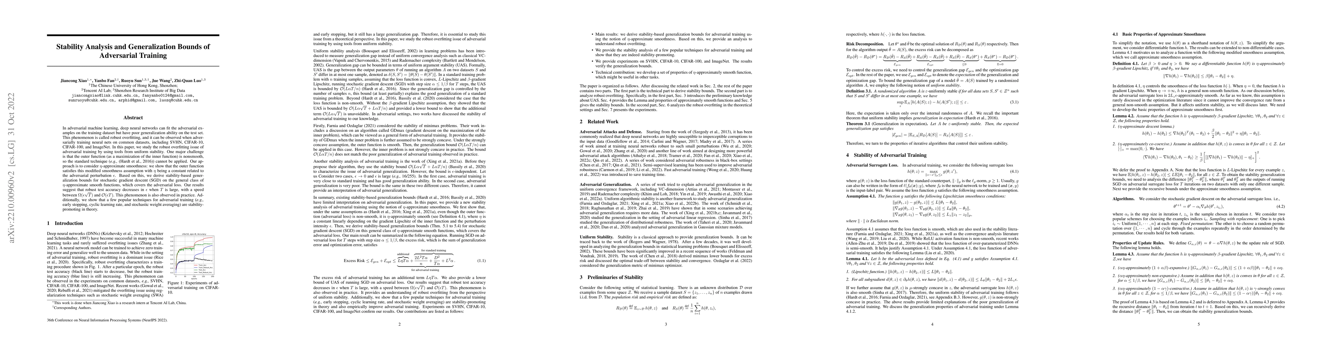 Thumbnail for Stability Analysis and Generalization Bounds of Adversarial Training