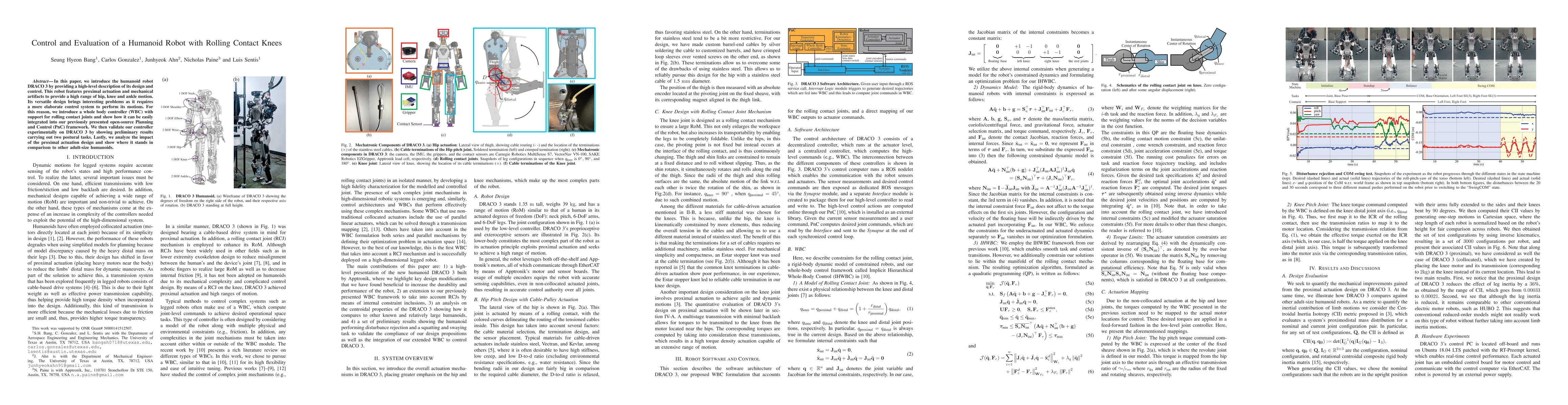 Thumbnail for Control and Evaluation of a Humanoid Robot with Rolling Contact Knees