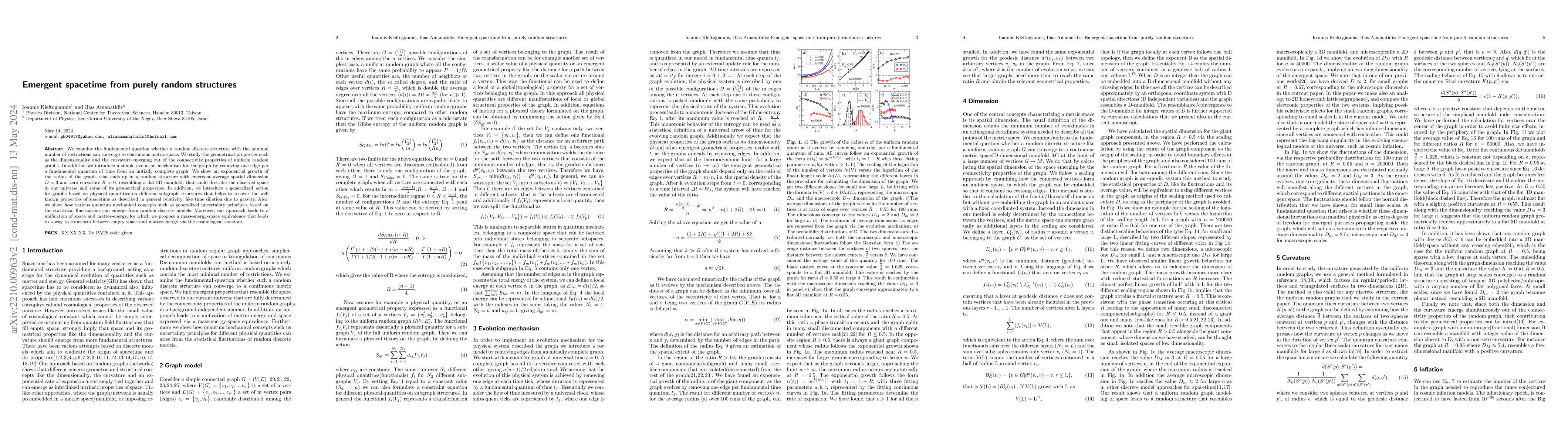 Thumbnail for Emergent spacetime from purely random structures