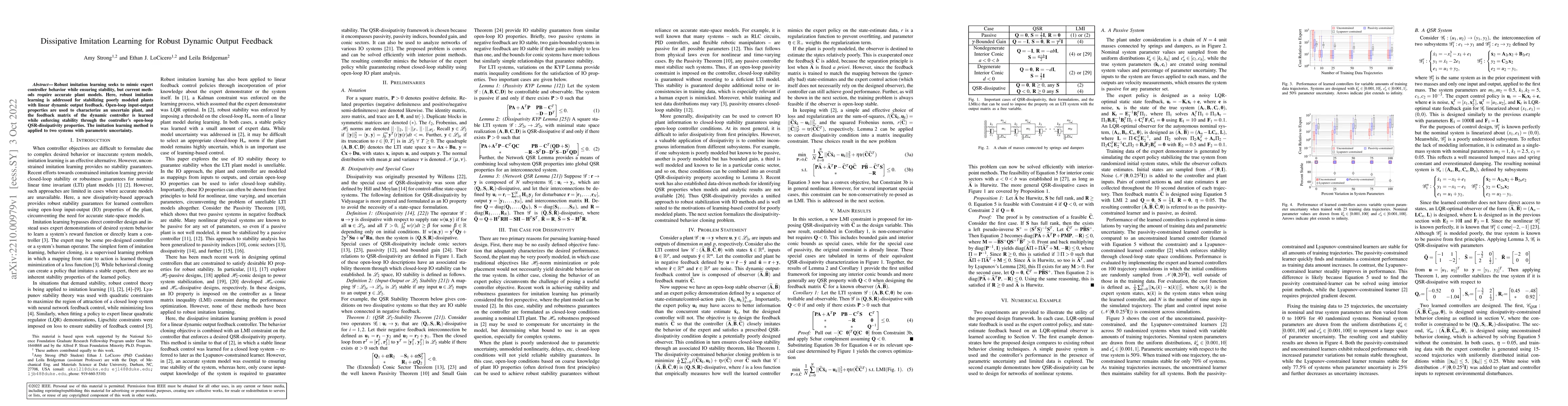 Thumbnail for Dissipative Imitation Learning for Robust Dynamic Output Feedback