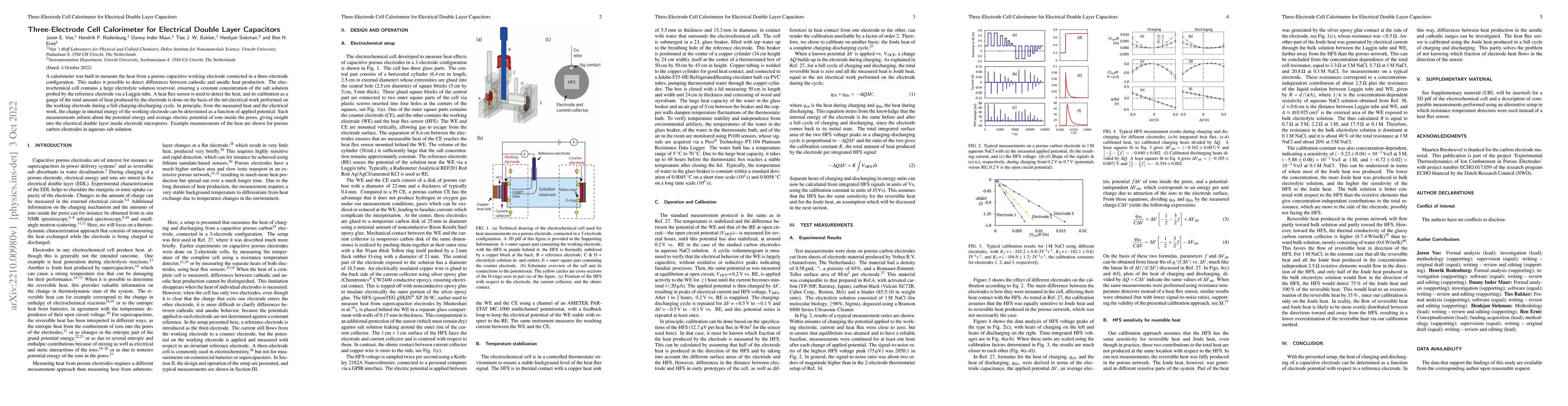 Thumbnail for Three-Electrode Cell Calorimeter for Electrical Double Layer Capacitors