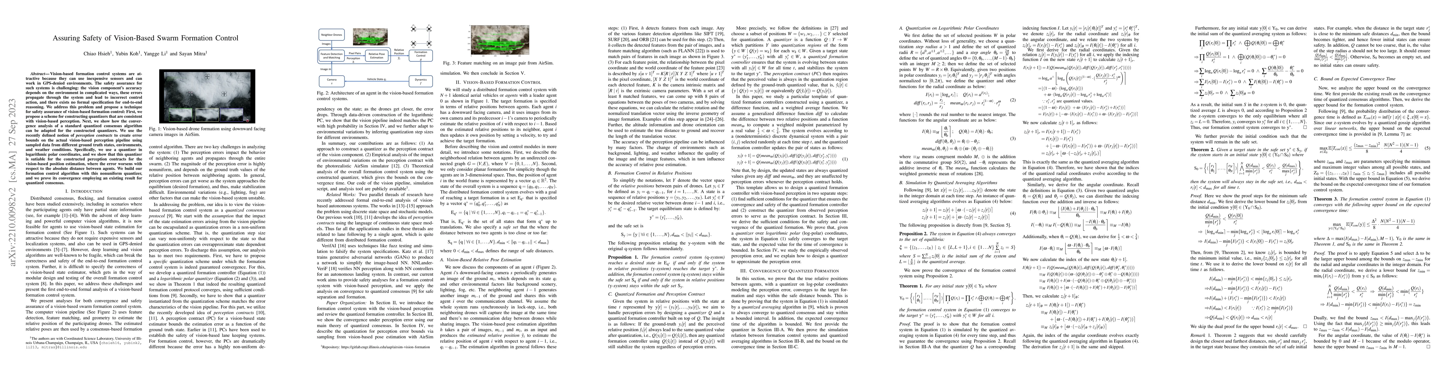 Thumbnail for Assuring Safety of Vision-Based Swarm Formation Control