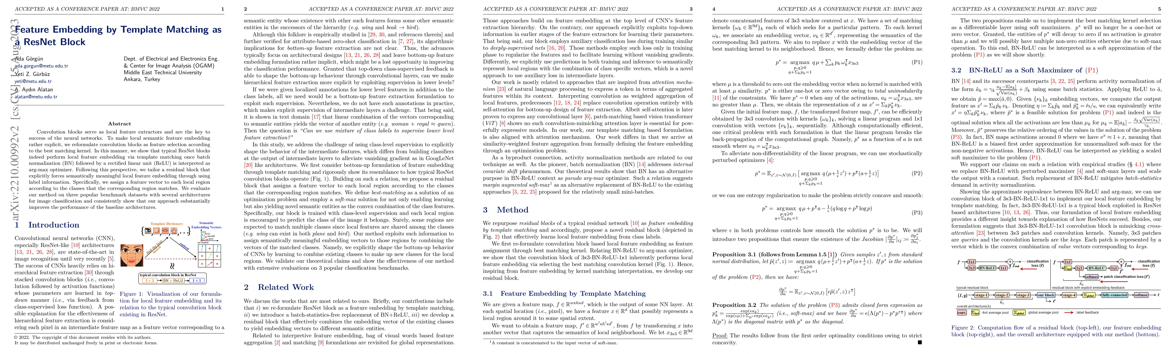 Thumbnail for Feature Embedding by Template Matching as a ResNet Block
