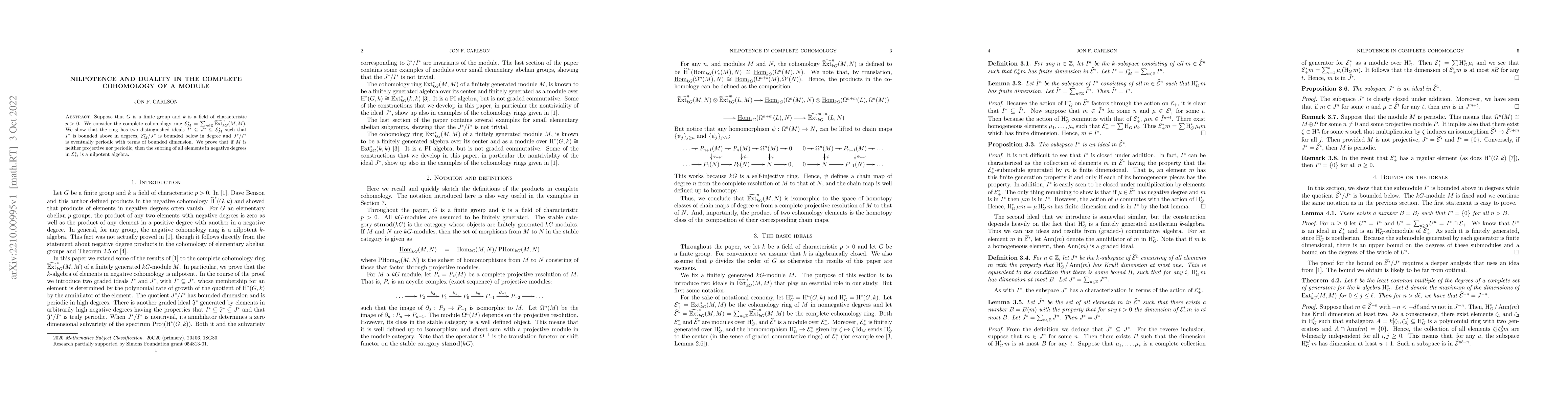 Thumbnail for Nilpotence and Duality in the Complete Cohomology of a Module