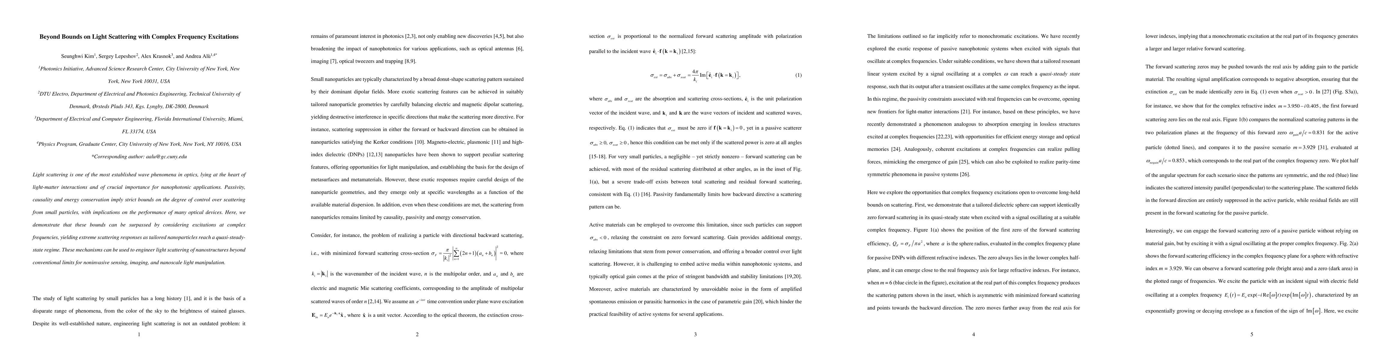 Thumbnail for Beyond Bounds on Light Scattering with Complex Frequency Excitations