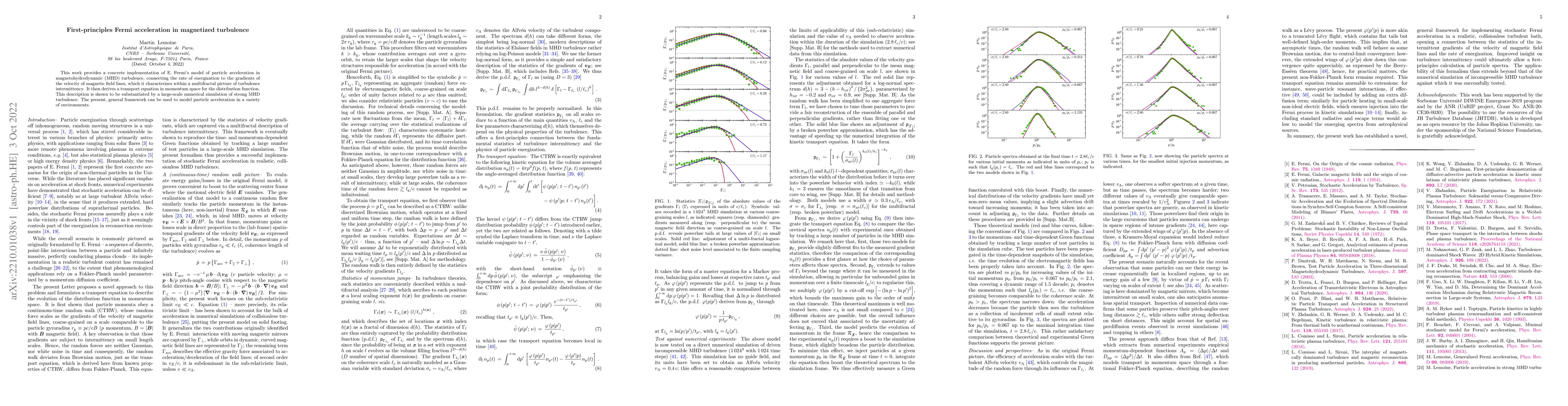 Thumbnail for First-principles Fermi acceleration in magnetized turbulence