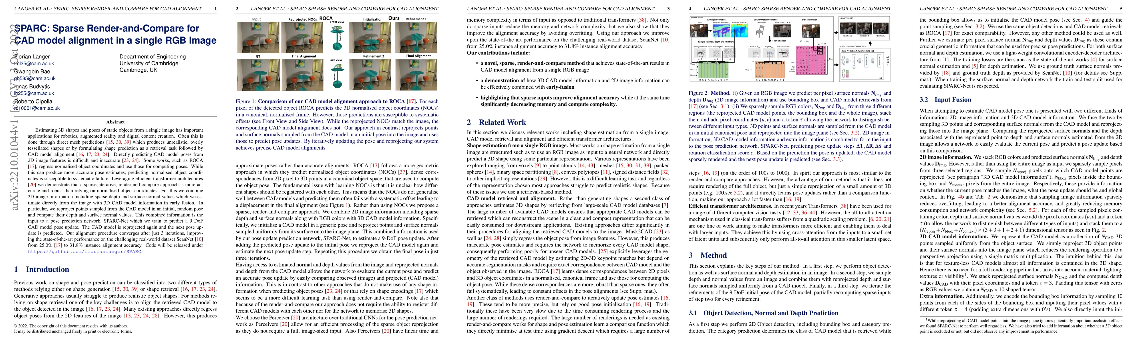 Thumbnail for SPARC: Sparse Render-and-Compare for CAD model alignment in a single RGB
  image